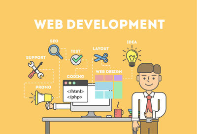 抽象矢量現(xiàn)代網(wǎng)頁開發(fā)主題的插圖設(shè)計(jì)